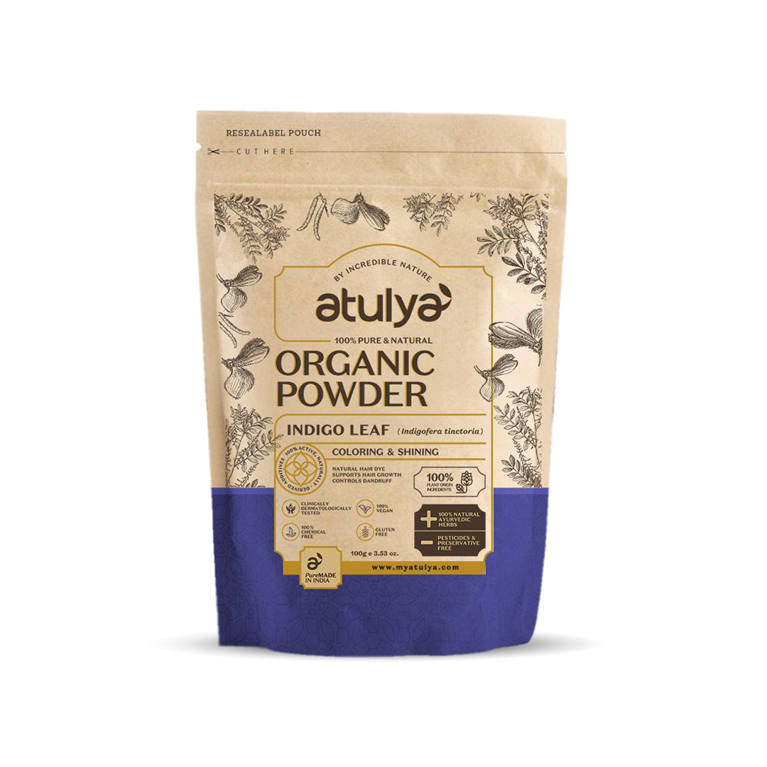 Atulya Indigo Organic Powder | Natural Hair Colour & Conditioning | 100 g