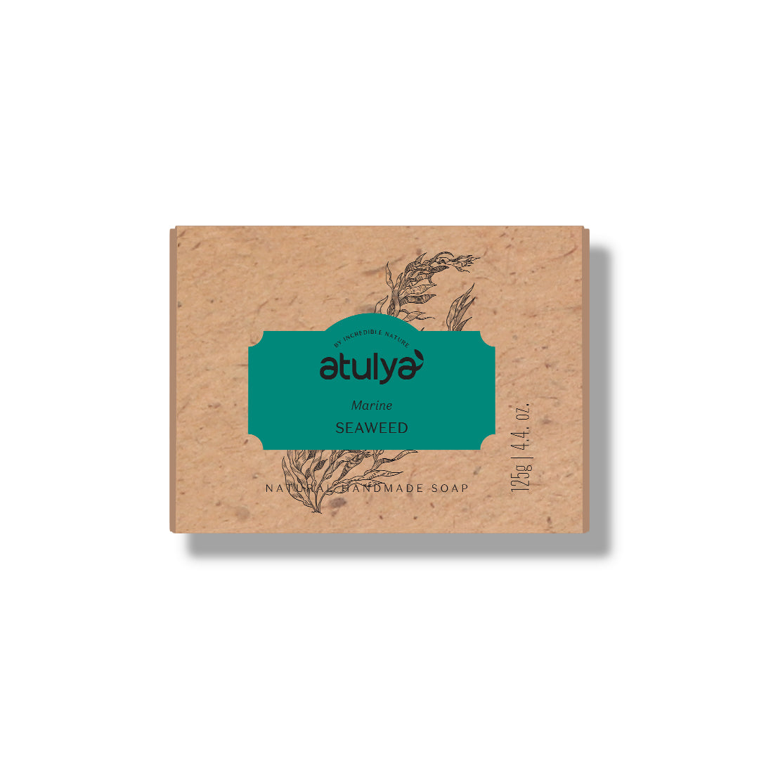 Atulya Seaweed Soap | Revitalizes Skin, Softens Texture | SLS & Paraben Free | For all skin types | 125 gm