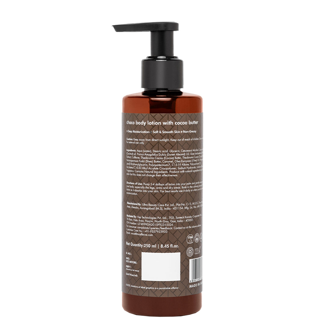 mCaffeine Choco Body Lotion For Deep Moisturization - 250 ml