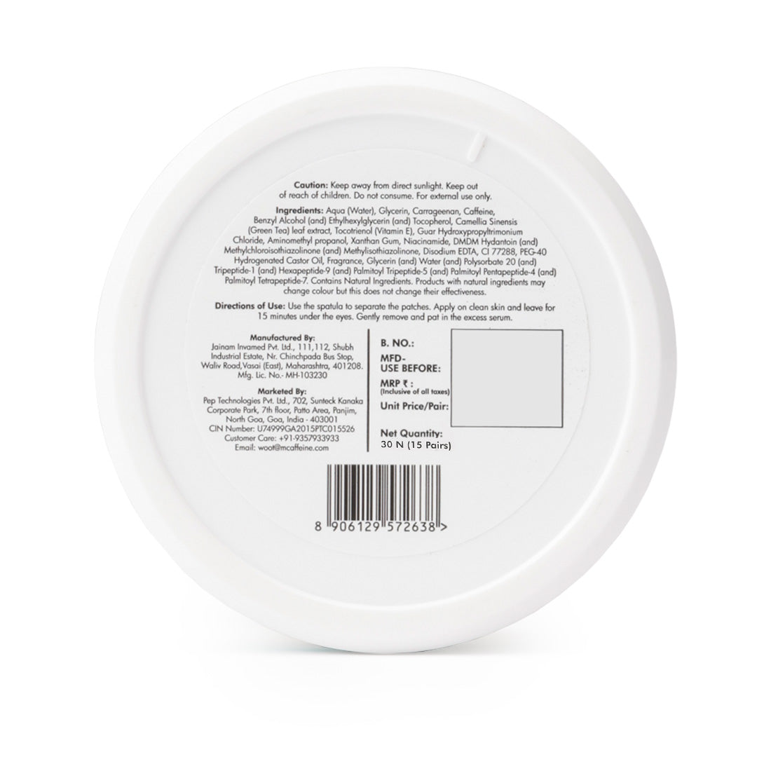 mCaffeine Green Tea Hydrogel Under Eye Patches