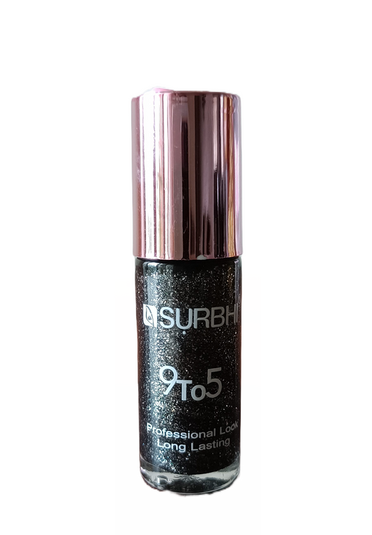 9 to 5 Professional Look Long Lasting Nail Paint - Shimmer Black - 8 ml