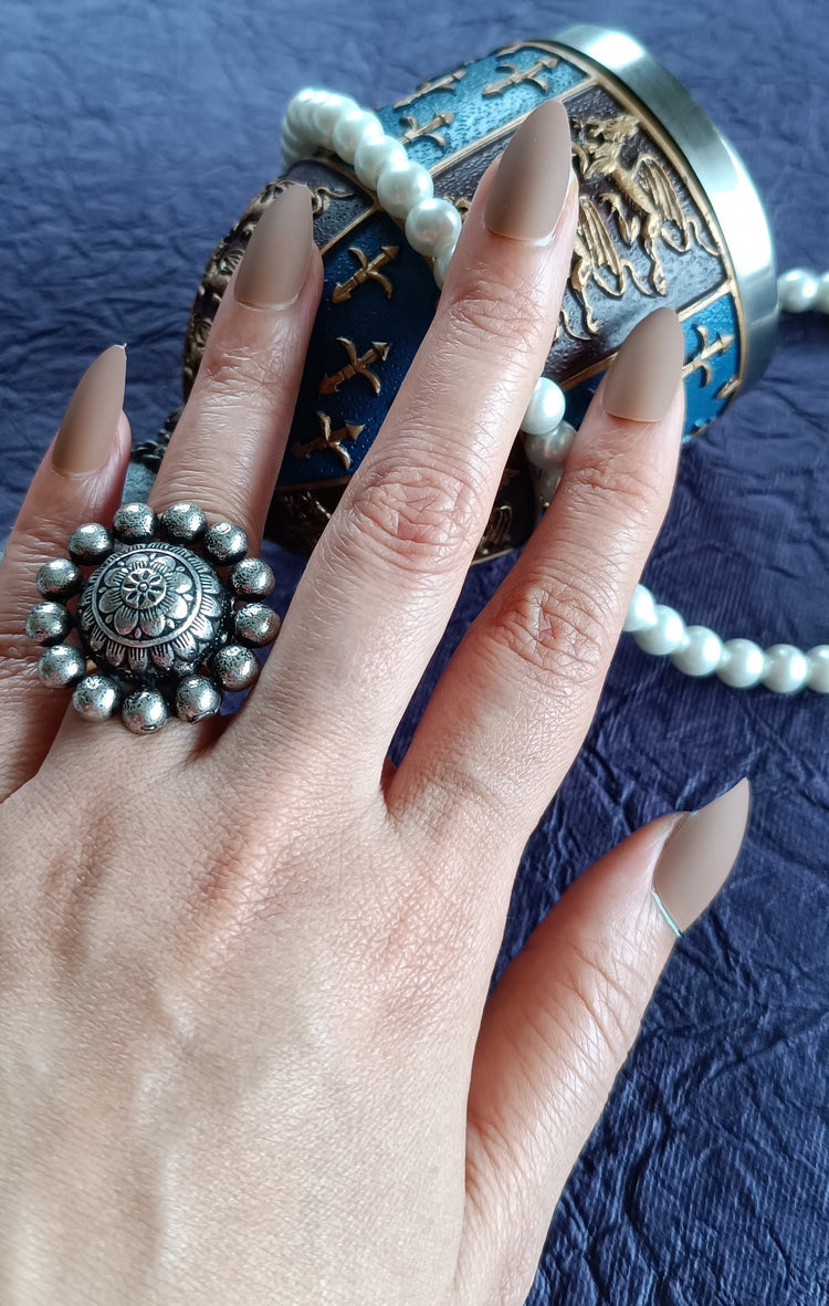 Combo of Acrylic/ Press-on Designer Nails with Glue Tabs | Artificial Nails Under 200 - Almond Shaped Maroon Matte-Brown Matte