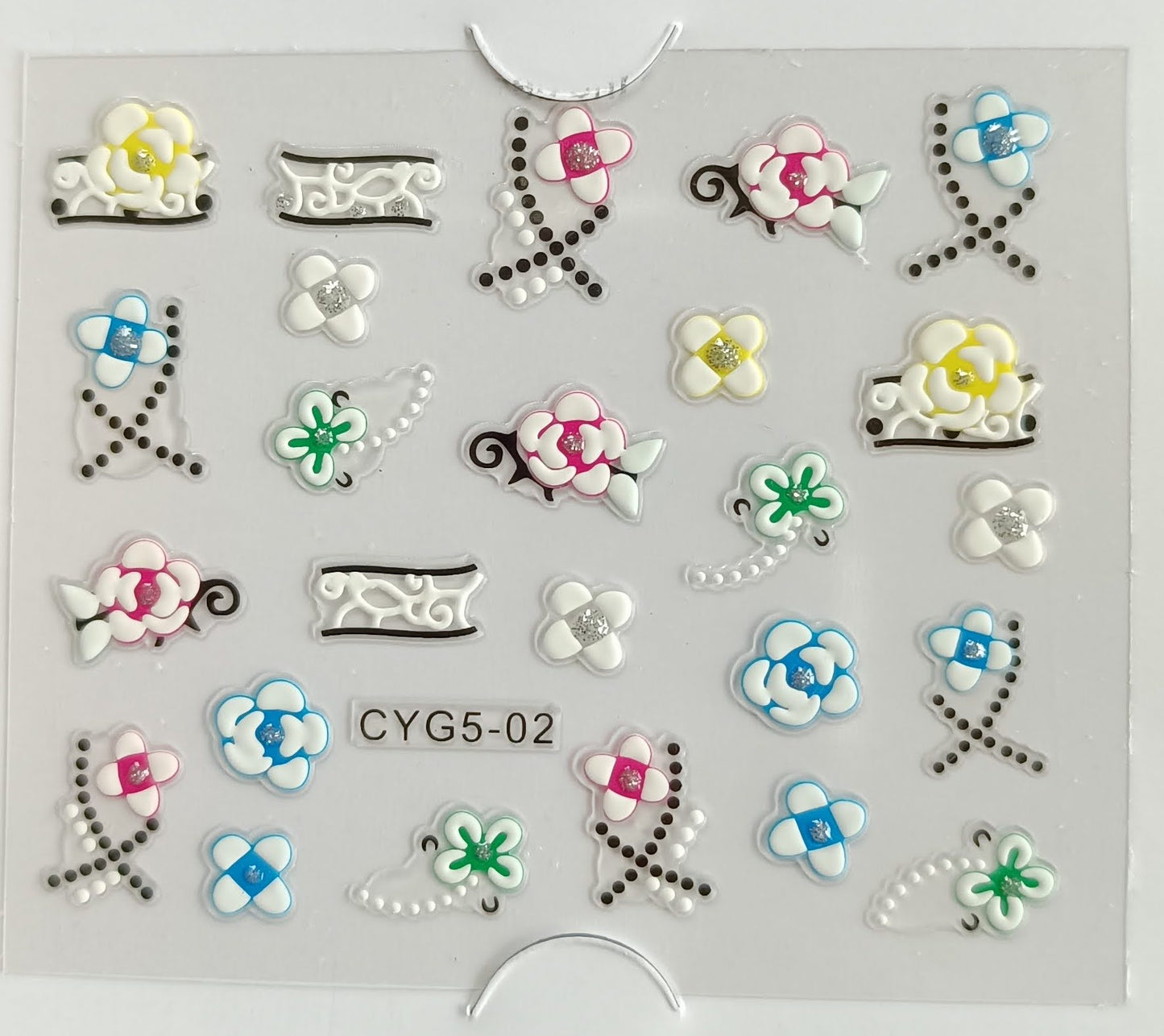 3D Self-Adhesive Nail Art Stickers - Multicolor Design 02