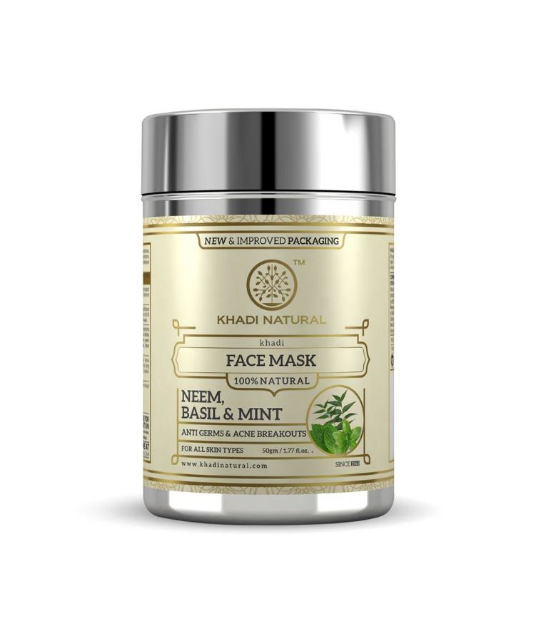 Khadi Natural Neem Basil & Mint Anti Acne Face Pack - 50gm