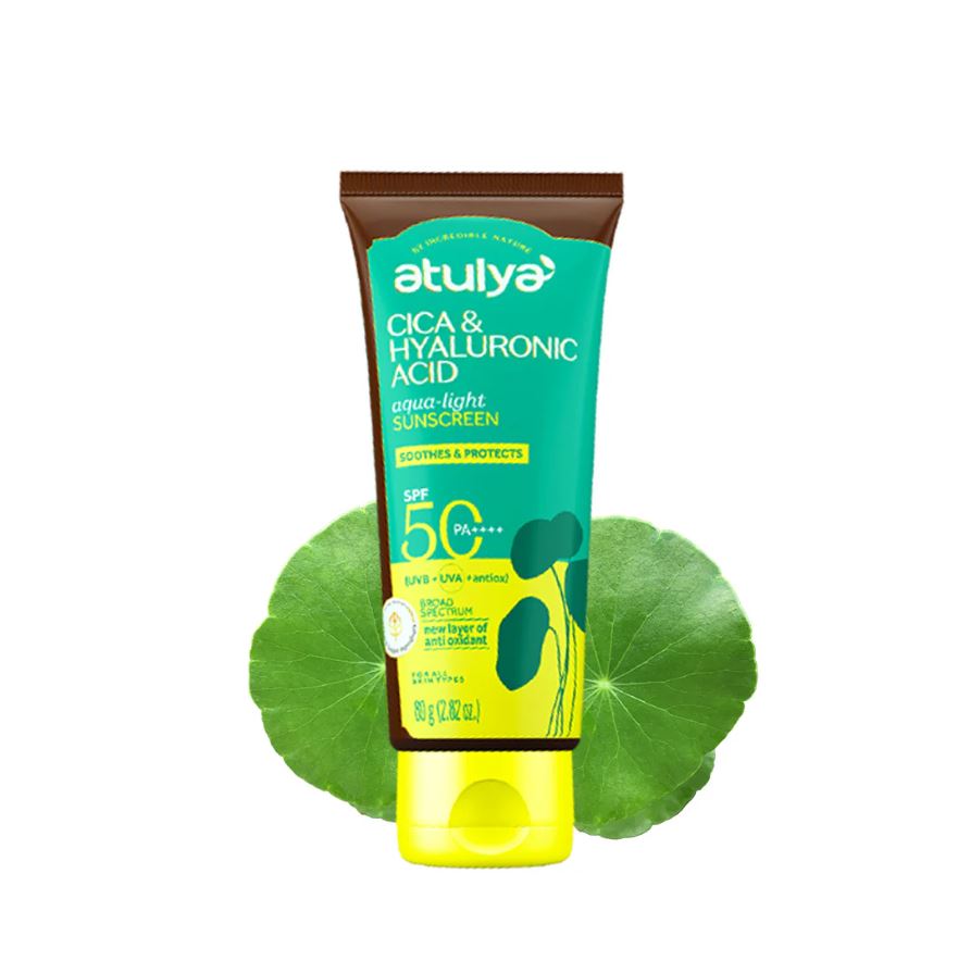 Atulya CICA & Hyaluronic Acid Sunscreen | SPF 50 PA++++ | Aqua-light - 80g