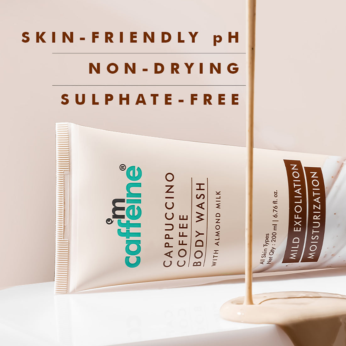 mCaffeine Cappuccino Coffee Body Wash Tube - 200 ml