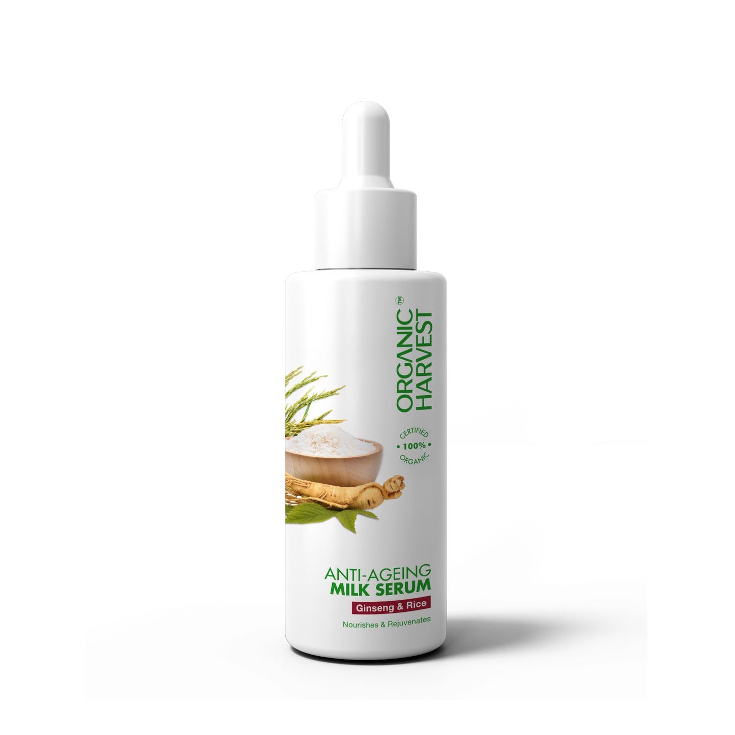 Anti-Ageing Milk Serum:Ginseng & Rice | For Men & Women | Moisturizes & Soothes Skin - 50ml