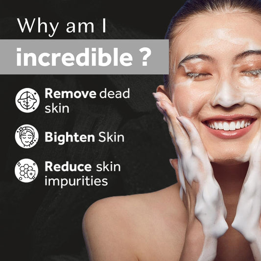 Atulya Activated Organic Bamboo Charcoal Foaming Face Wash With Built In Face Brush | Deep Cleansing, Oil Control | 150 g