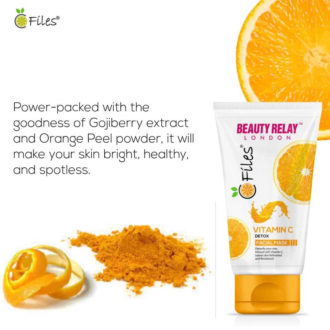 Vitamin C Detox Facial Mask With Gojiberry, Orange, Kakadu Plum, Grape Fruit, Vitamin-E - 200 gm