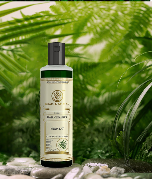 Khadi Natural Ayurvedic Neem Sat Hair Cleanser Shampoo (210ml)
