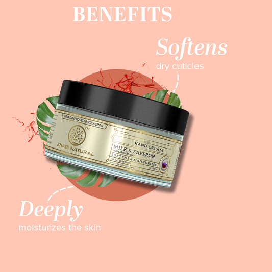 Khadi Natural Milk & Saffron Hand Cream with Shea Butter (300g)