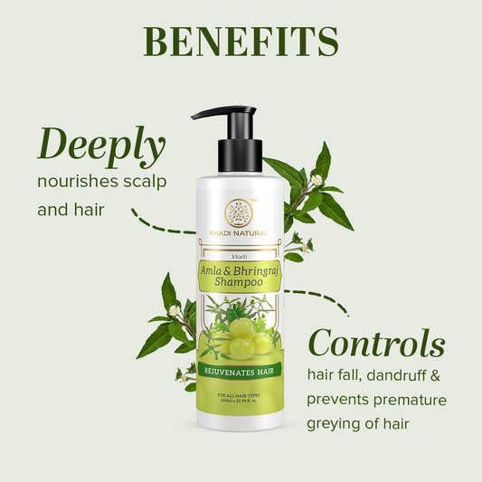 Khadi Natural Amla & Bhringraj Cleanser Shampoo Pack of 2 (630ml)