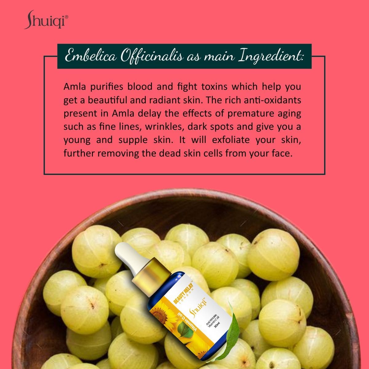 Shuiqi Anti Wrinkle Vitamin C Oil With Sun Flower Oil, Vitamin-E And Amla