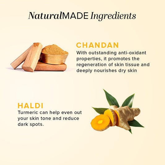 Khadi Natural Chandan Haldi Soap Skin Brightening Pack of 5 (5×125g)
