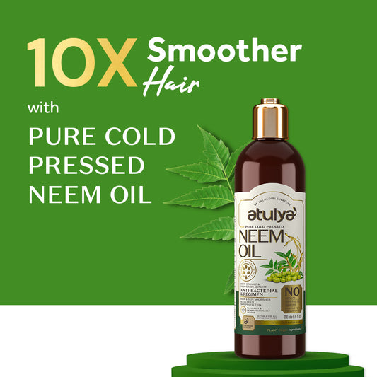 Atulya Cold Pressed Neem Oil | Fights Acne & Scalp Issues | Multipurpose Use | 200 ml