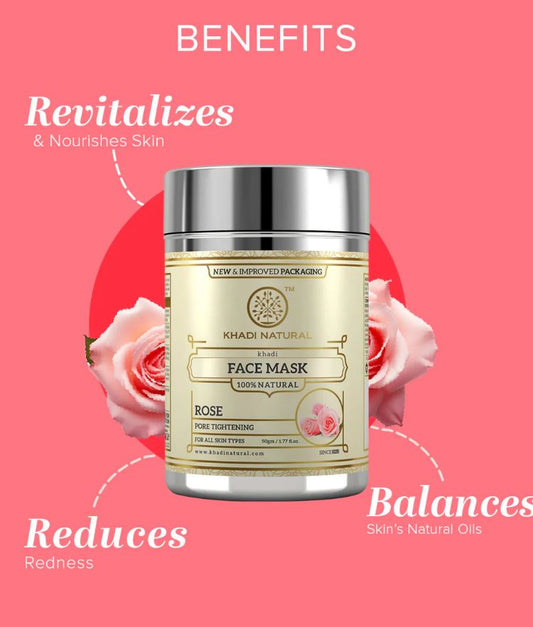 Khadi Natural Rose Face Mask - 50gm