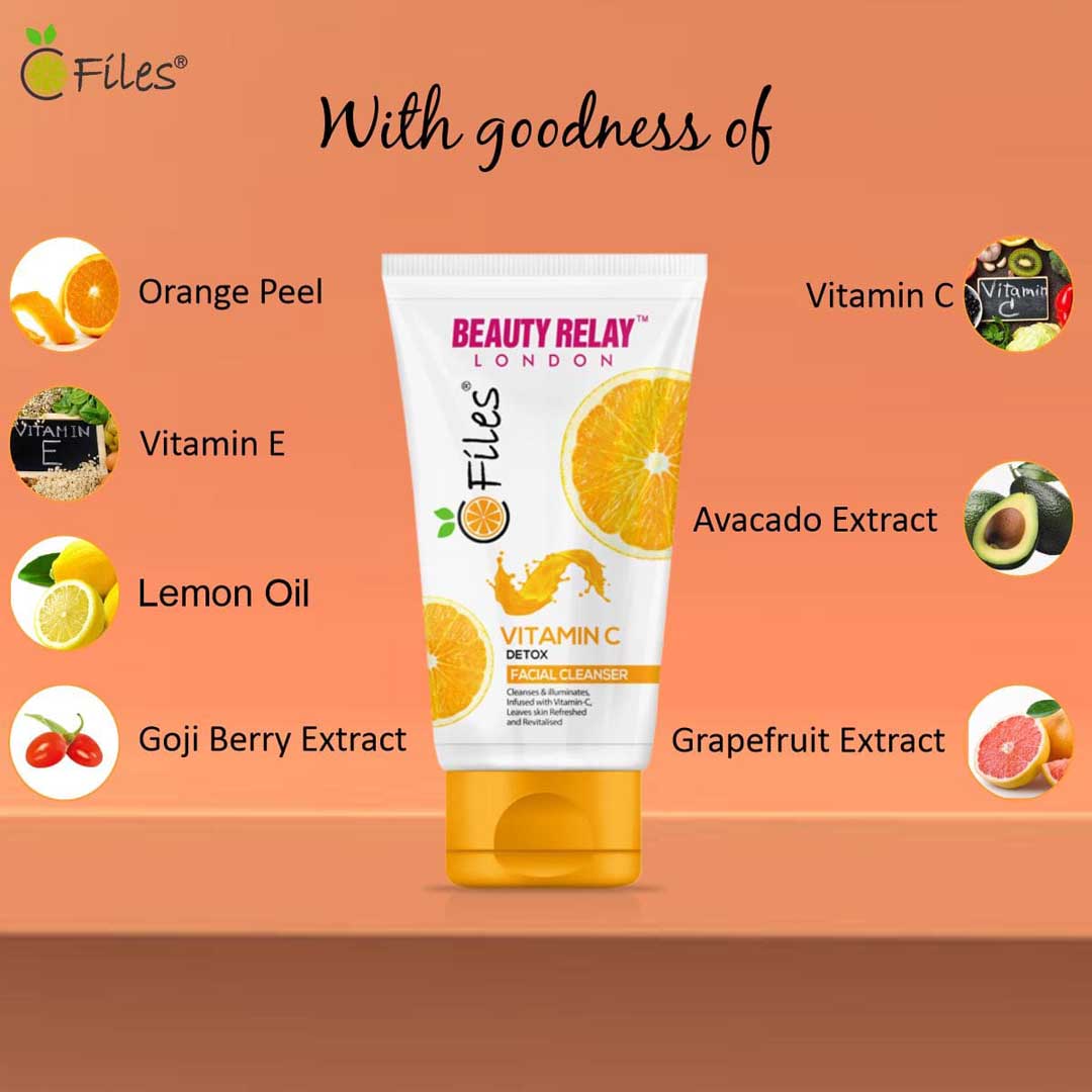 Vitamin C Detox Facial Cleanser With Gojiberry, Orange, Vitamin-E, Kakadu Plum, Grape Fruit - 200 ml