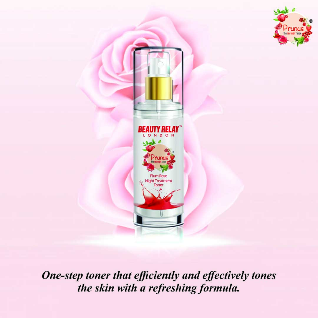 Prunus Plum Rose Night Treatment Toner With Castor Oil, Prunus Oil, Vitamin-E And Rose Oil