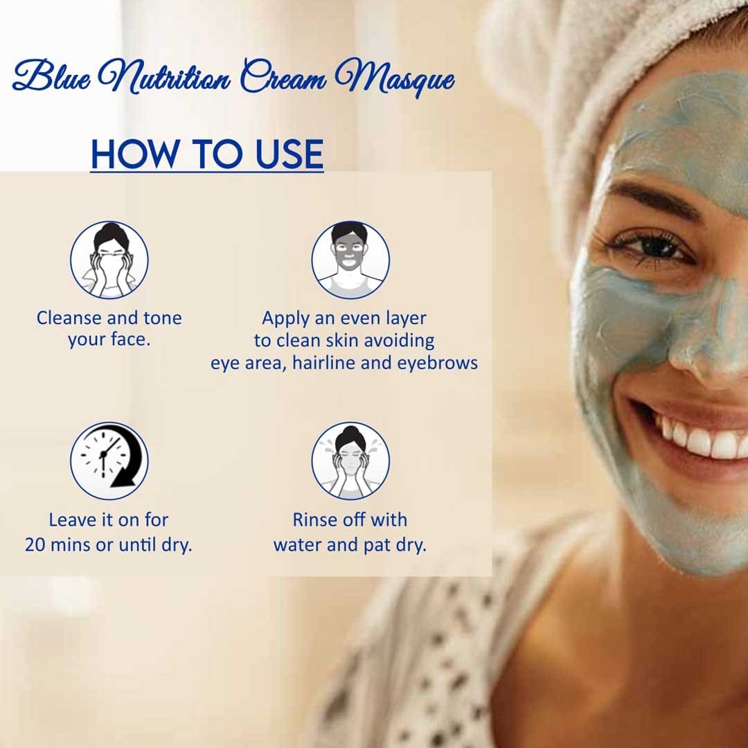 Phycocyanin Cream Masque With Phycocyanin Powder, Vitamin-E, Aloevera, Haldi Powder And Olive Oil