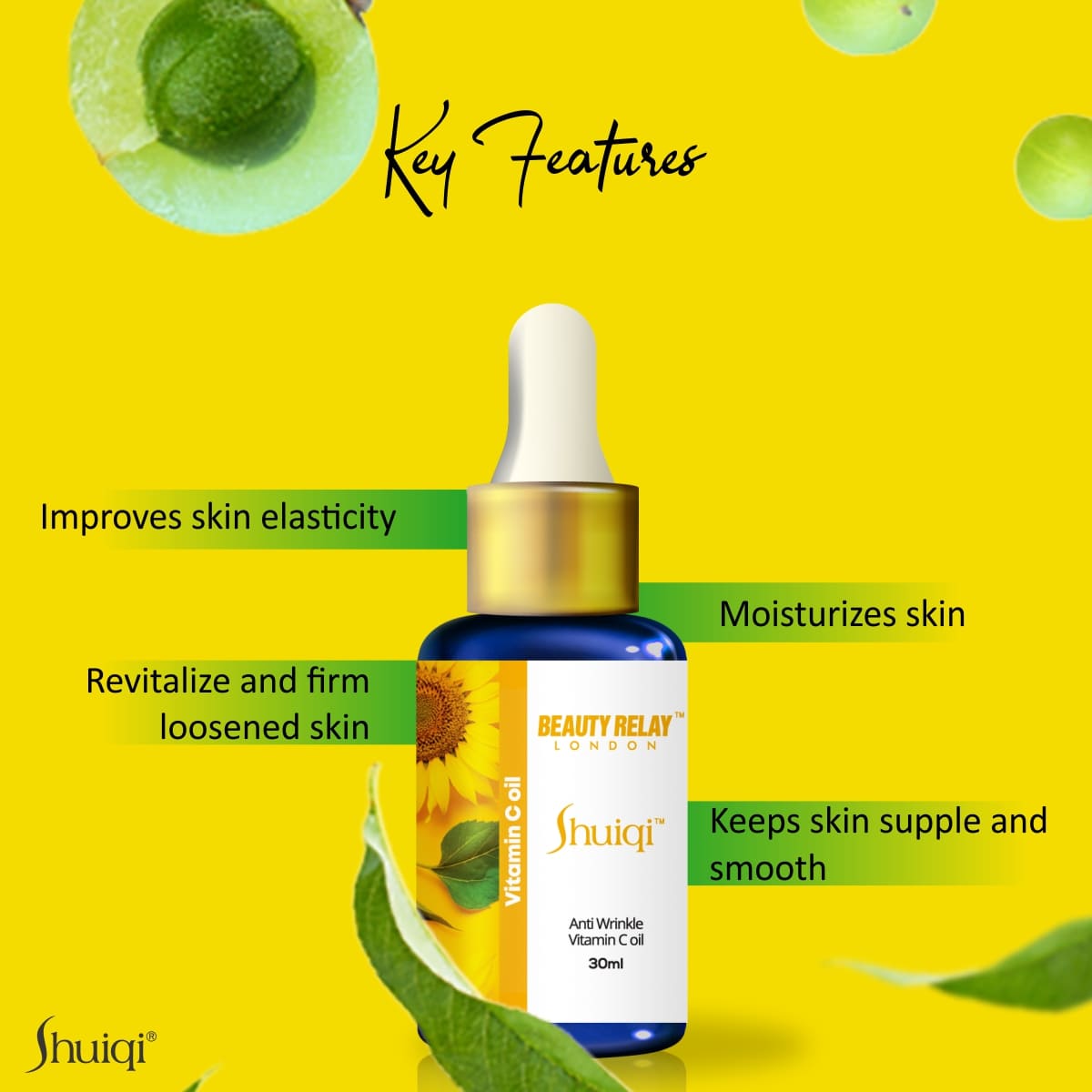 Shuiqi Anti Wrinkle Vitamin C Oil With Sun Flower Oil, Vitamin-E And Amla