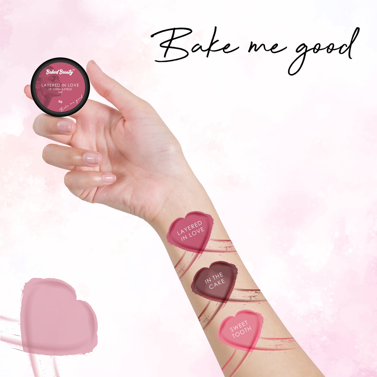 Lip, Cheek and Eyelid Tint for Hydrating Lips Enriched with Vitamin E and Shea Butter, Layered in love & Sweet Tooth, Pack of 2, 8g each