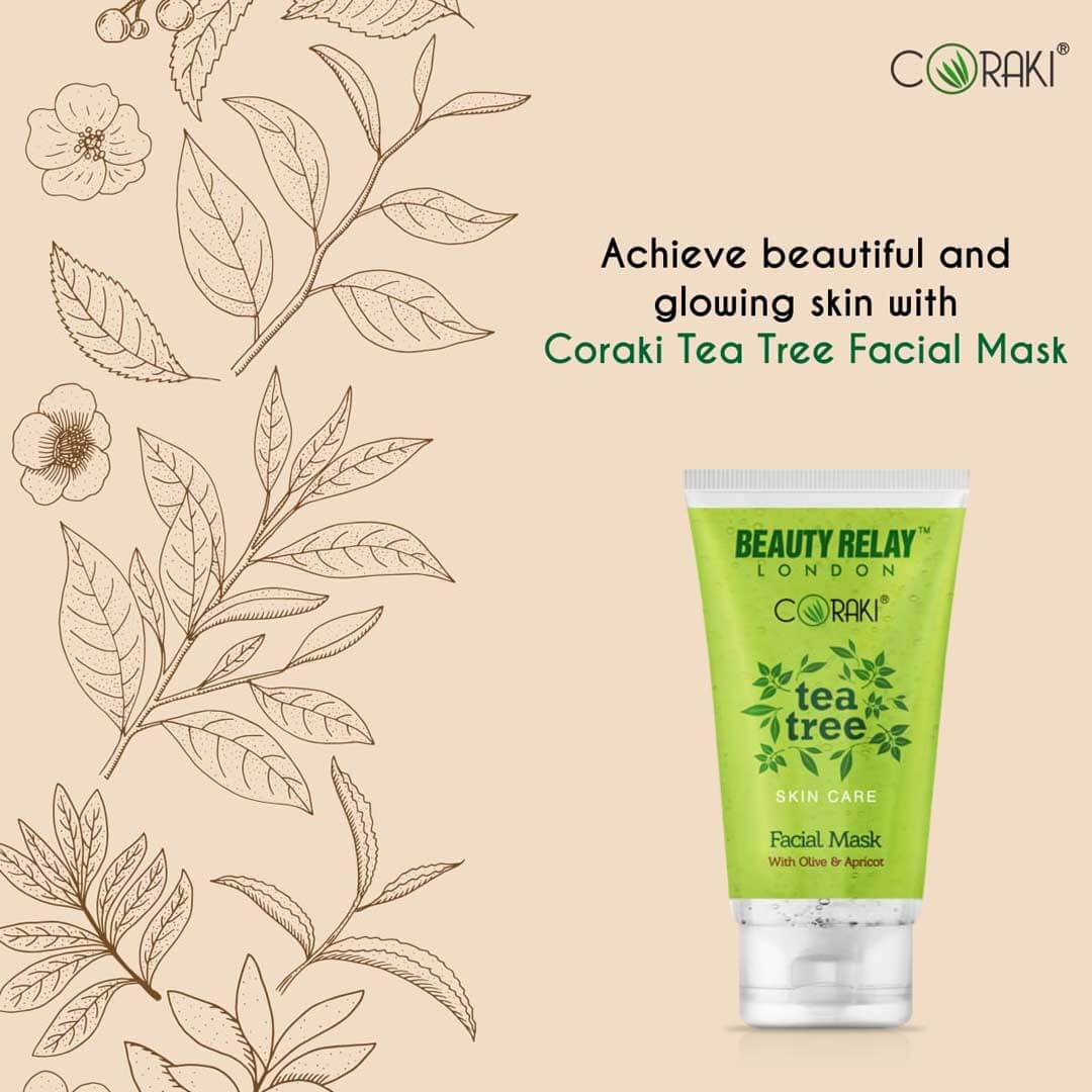 Tea Tree Facial Mask With Oilve Oil, Tea Tree Oil, Vitamin-E And Apricot Oil - 200 gm
