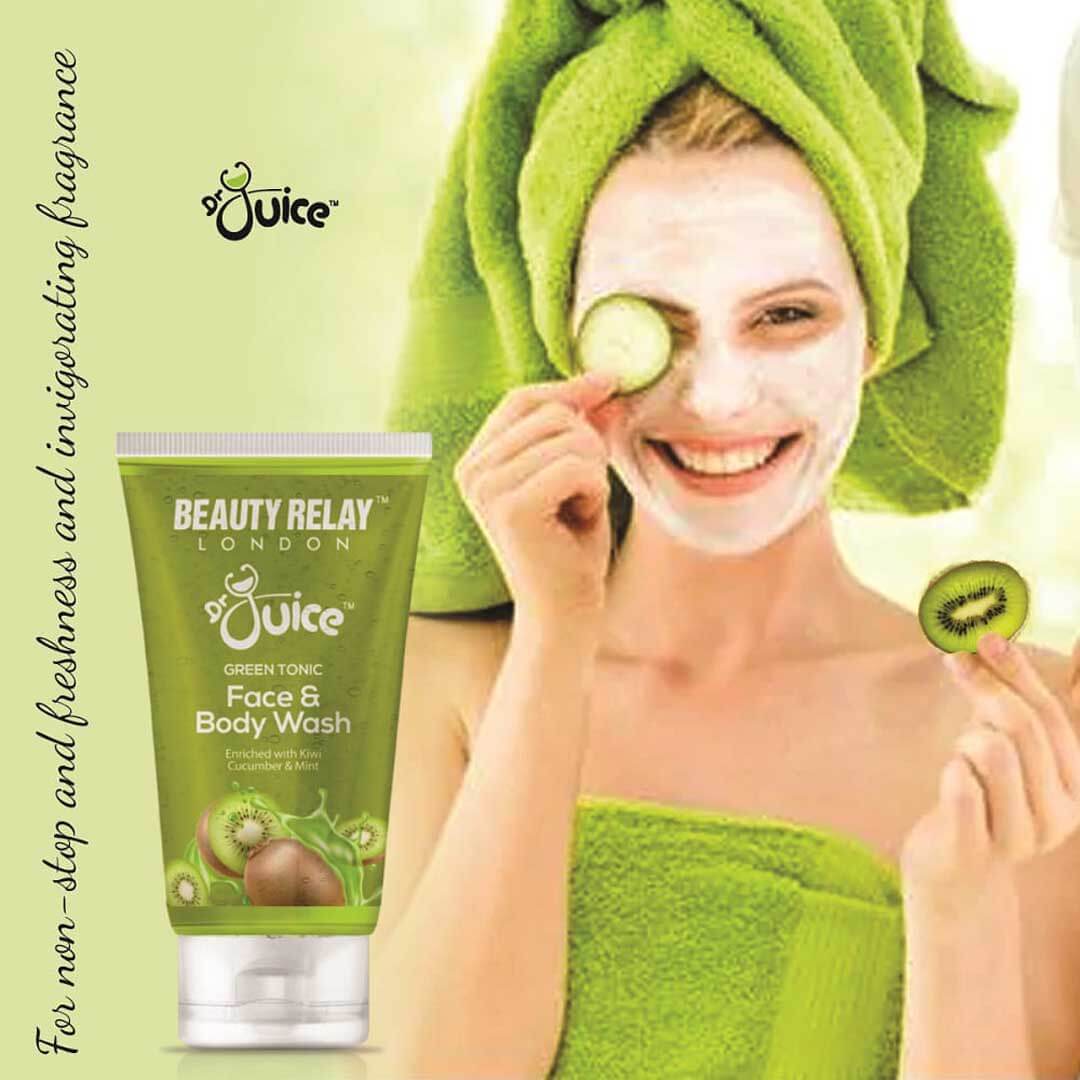 Dr. Juice Green Tonic Face & Body Wash Enriched With Cucumber Oil, Kiwi, Mint, Aloe Vera, Olive Oil