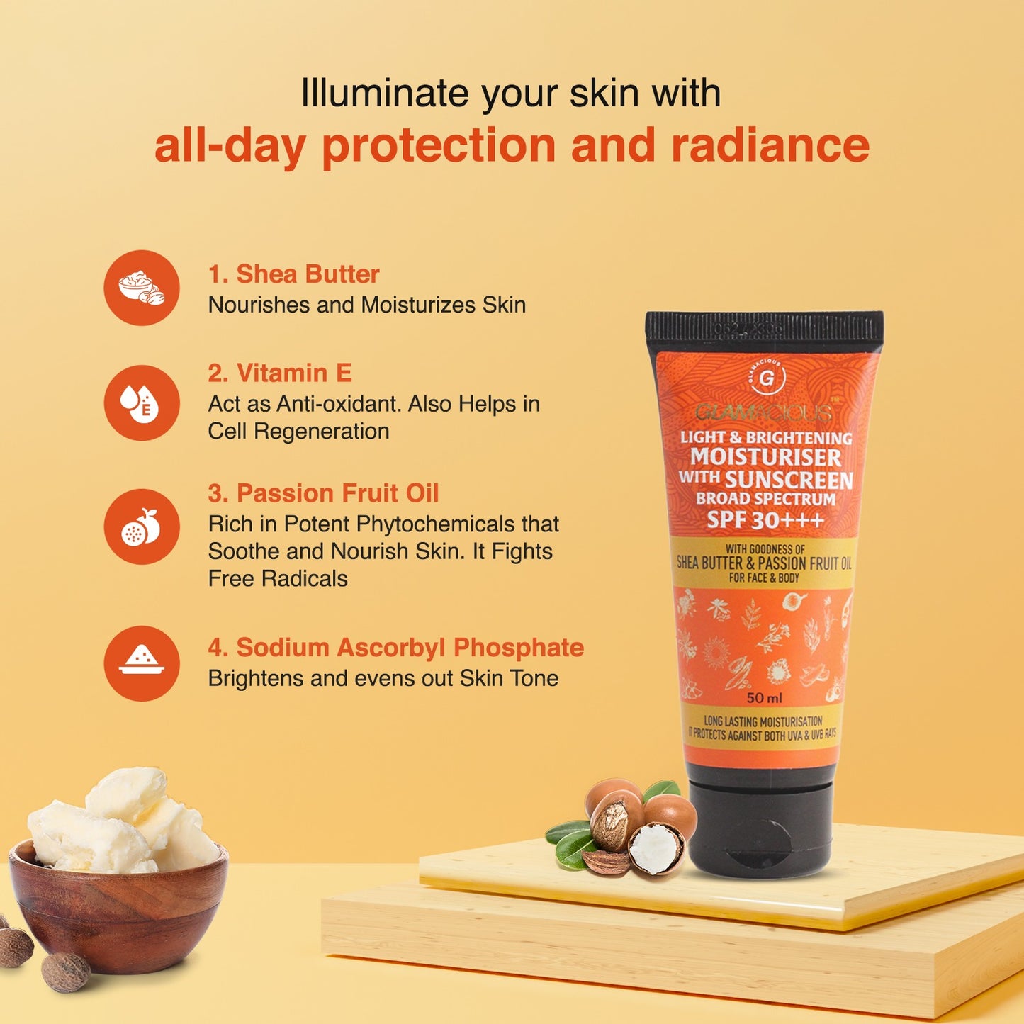 Light & Brightening Moisturiser with sunscreen broad spectrum SPF 30+++