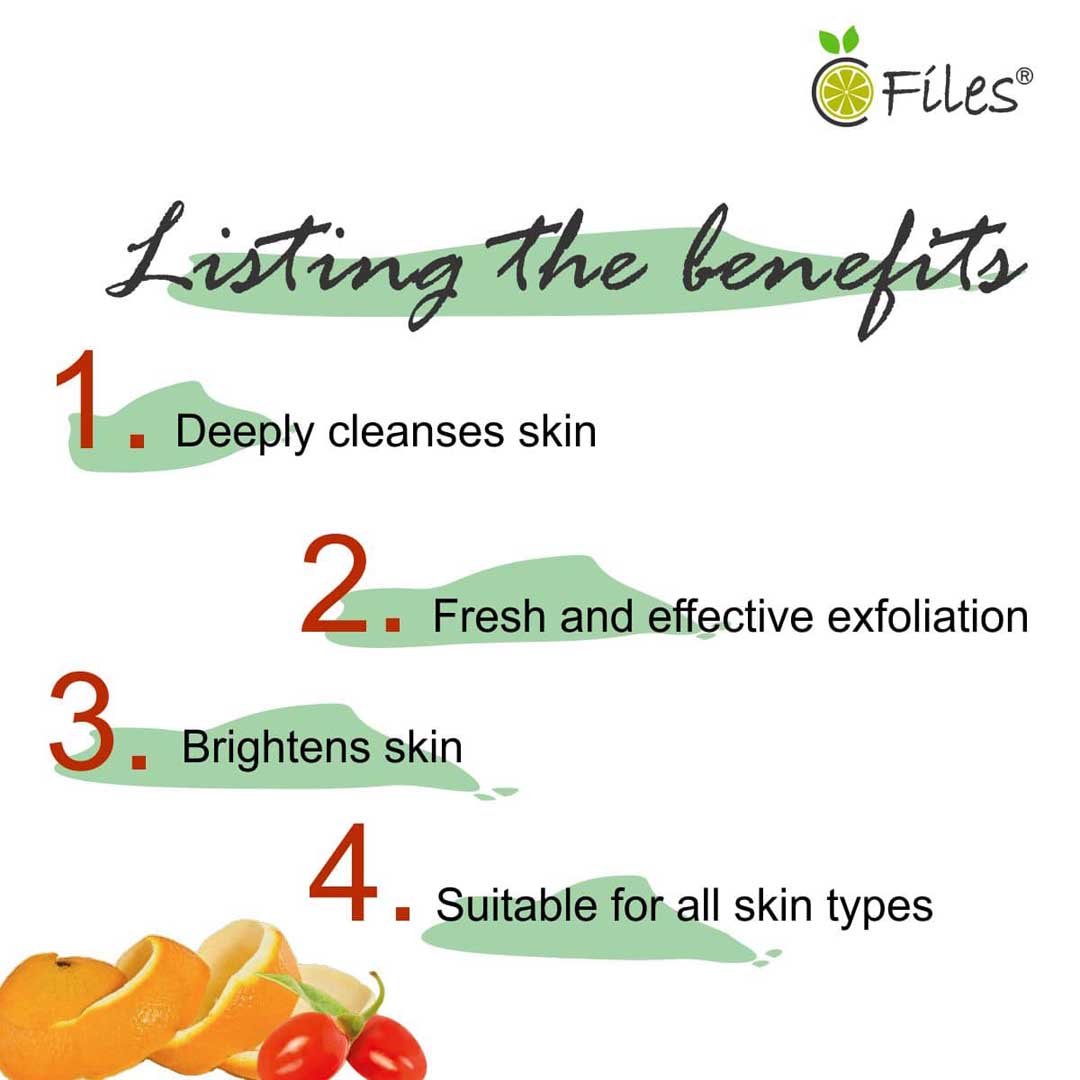 Vitamin C Detox Facial Scrub With Juglans Nigra Seed, Orange, Gojiberry, Vitamin-E - 180 gm
