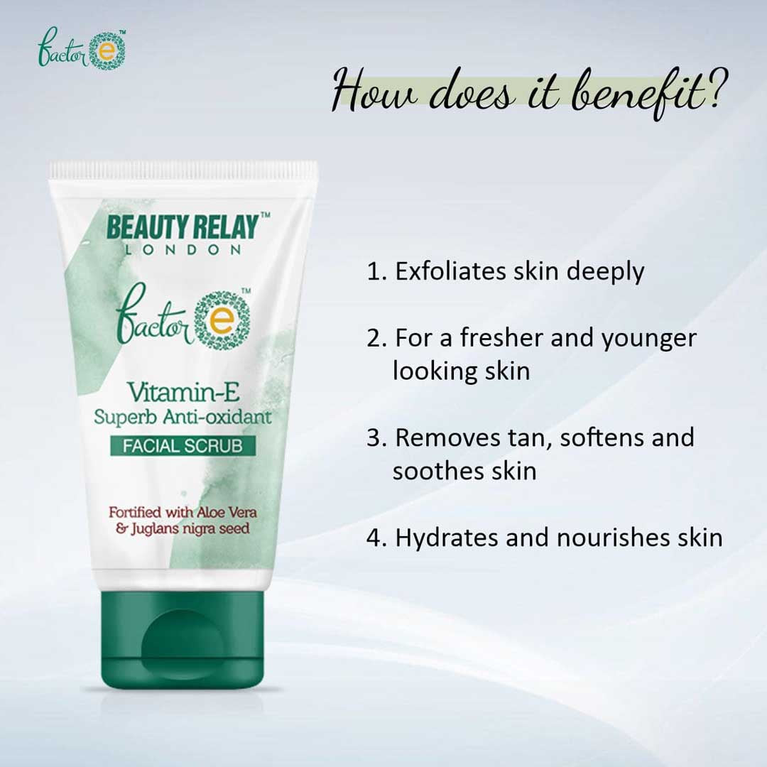 Vitamin-E Superb Antioxidant Facial Scrub With Vitamin-E, Aloevera And Black Walnut