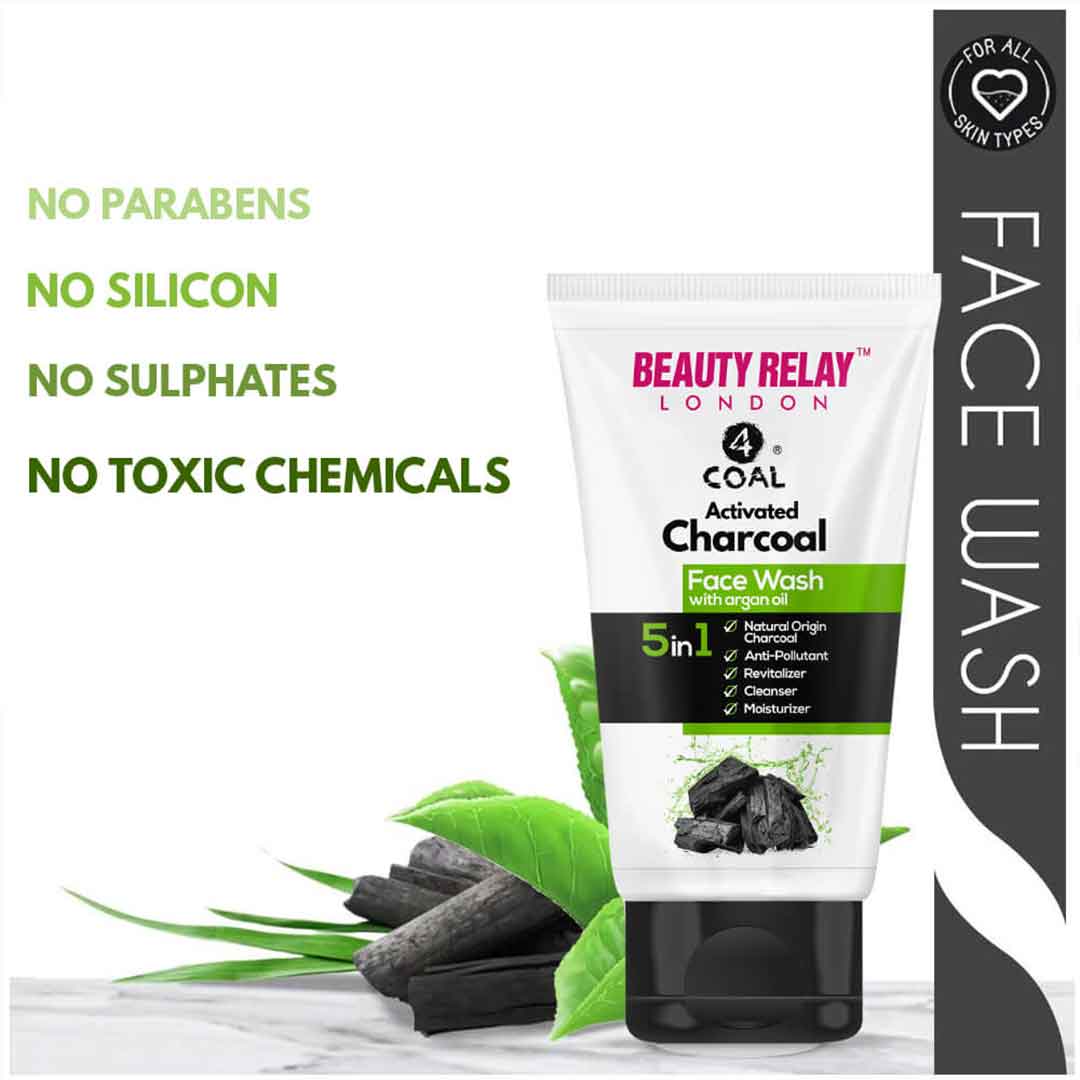 Activated Charcoal Face Wash With Argan Oil, Aloevera, Mulberry, Vitamin-E