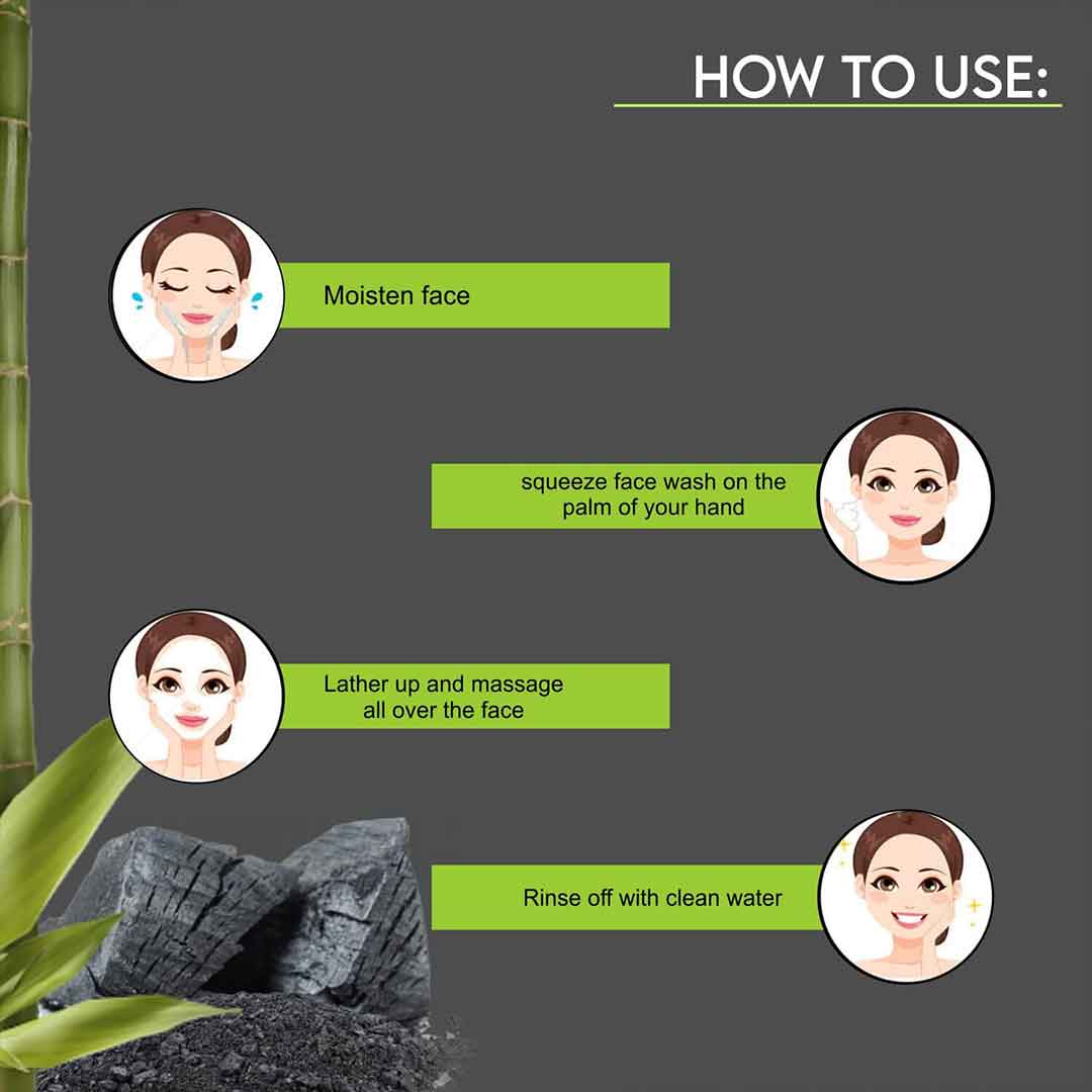 Activated Charcoal Face Wash With Argan Oil, Aloevera, Mulberry, Vitamin-E