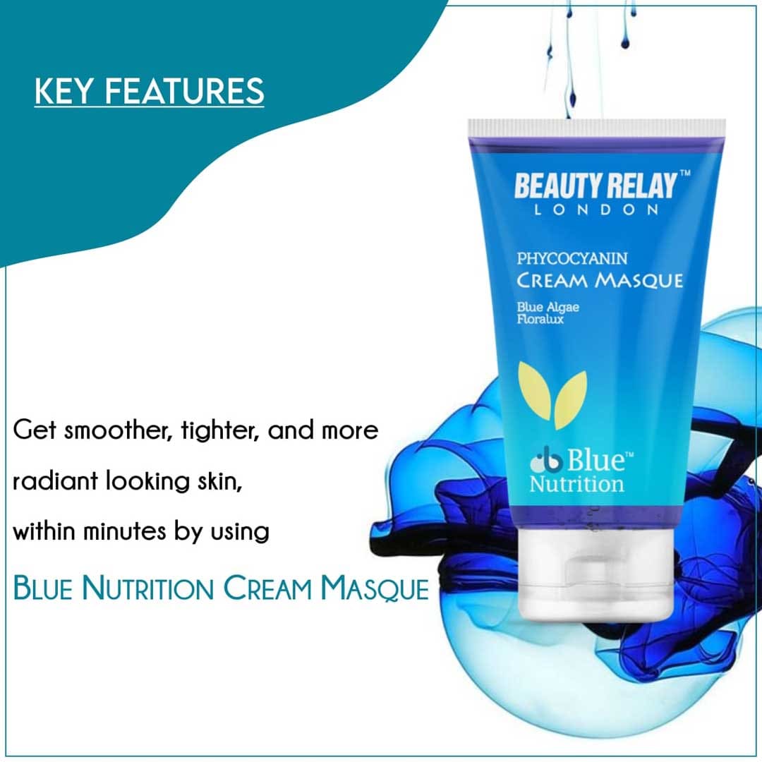 Phycocyanin Cream Masque With Phycocyanin Powder, Vitamin-E, Aloevera, Haldi Powder And Olive Oil