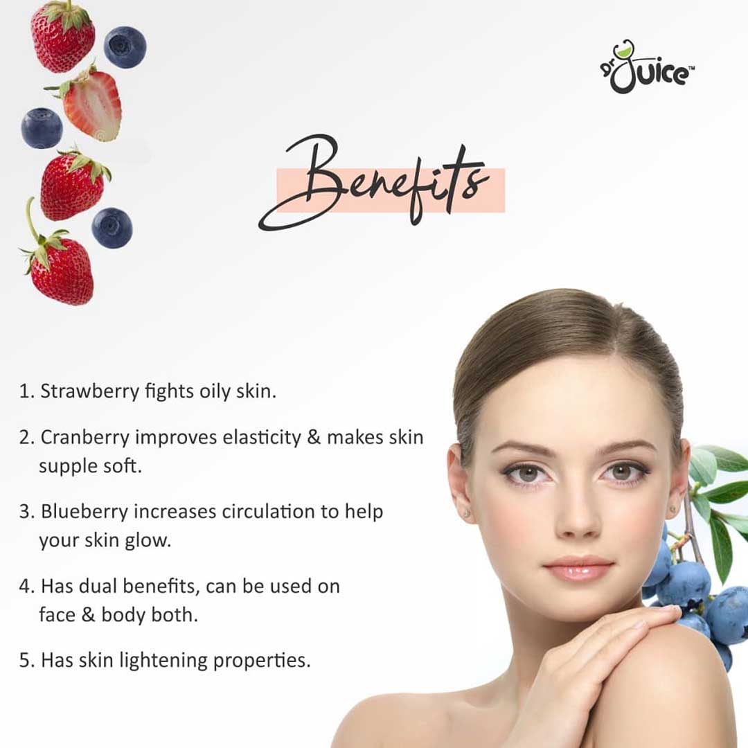 Dr. Juice Pick Me Up Berry Flush Face & Body Wash Enriched With Strawberry, Cranberry, Blueberry, Aloe Vera