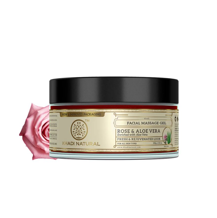 Khadi Natural Rose & Aloevera Facial Massage Gel - 100gm