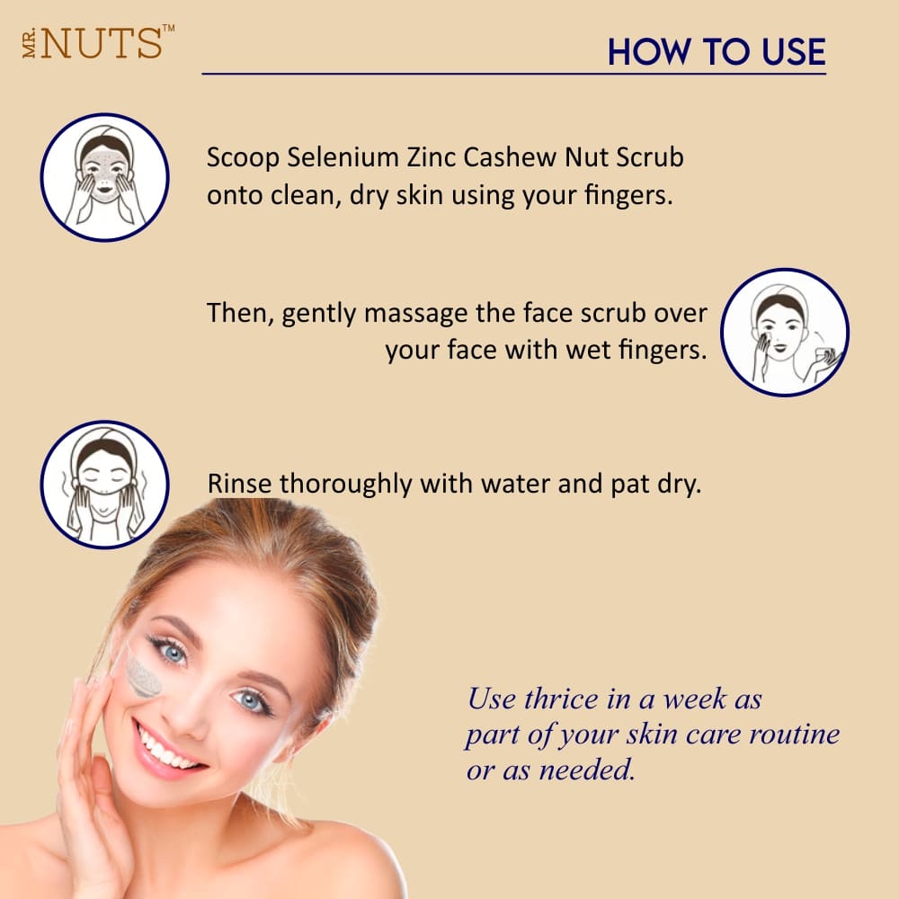 Mr. Nuts Cashew nut Scrub With Aloe Vera, Cashew nut, Vitamin-E And Argon Oil