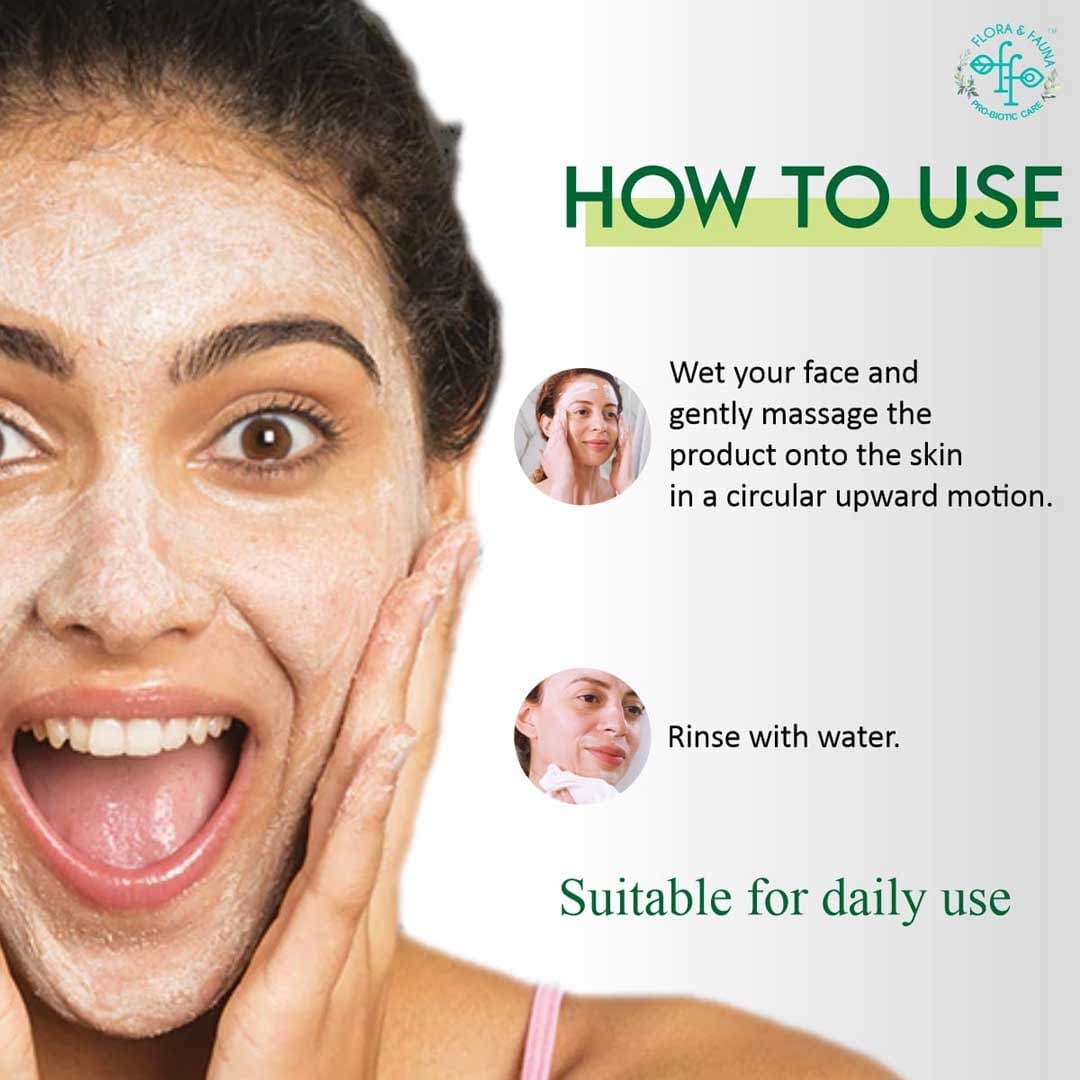 Probiotic Face Scrub With Juglans Nigra Seed, Shea Butter, Strawberry, Coconut Oil - 180 gm