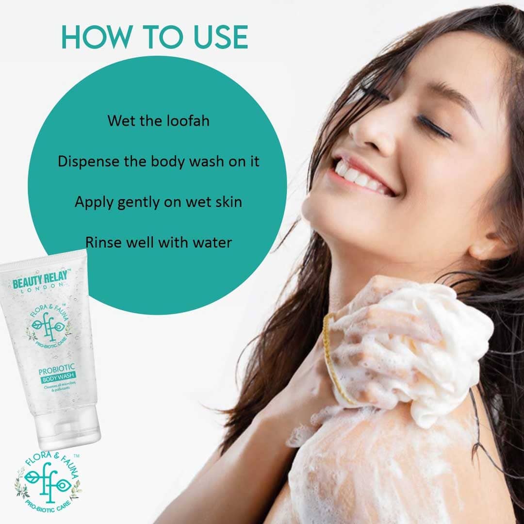 Probiotic Body Wash With Strawberry, Coconut Milk, Almond Oil, Turmeric, Honey - 200 ml