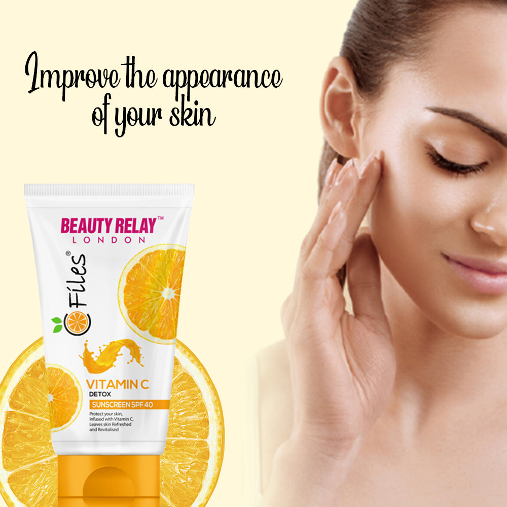 Vitamin C Detox Sunscreen SPF 40 With Shea Butter, Orange, Gojiberry, Vitamin-E, Grape Fruit - 200 ml