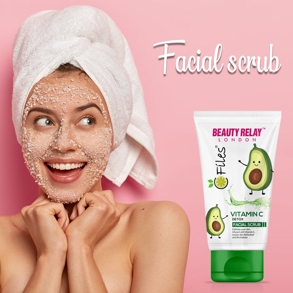 Vitamin C Detox Facial Scrub With Juglans Nigra Seed, Orange, Gojiberry, Vitamin-E - 180 gm