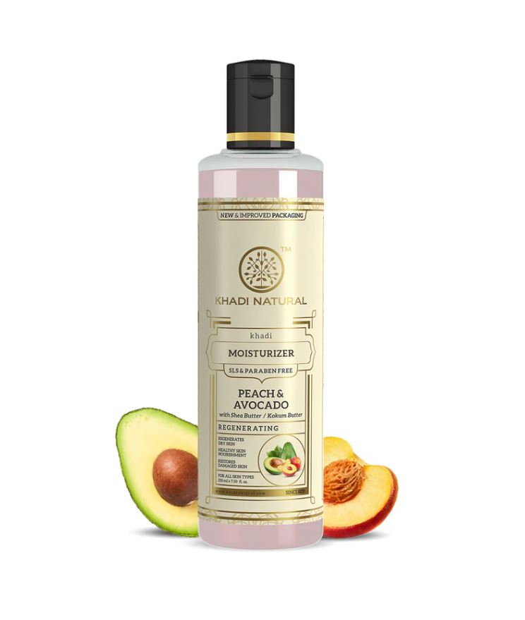 Khadi Natural Peach Avocado Moisturizer with SLS & Paraben Free - 210ml