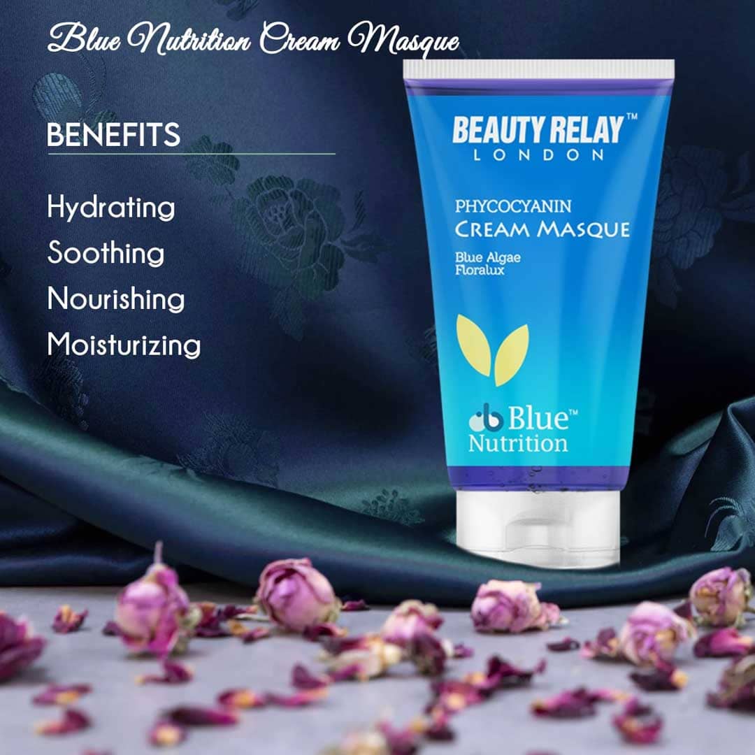 Phycocyanin Cream Masque With Phycocyanin Powder, Vitamin-E, Aloevera, Haldi Powder And Olive Oil