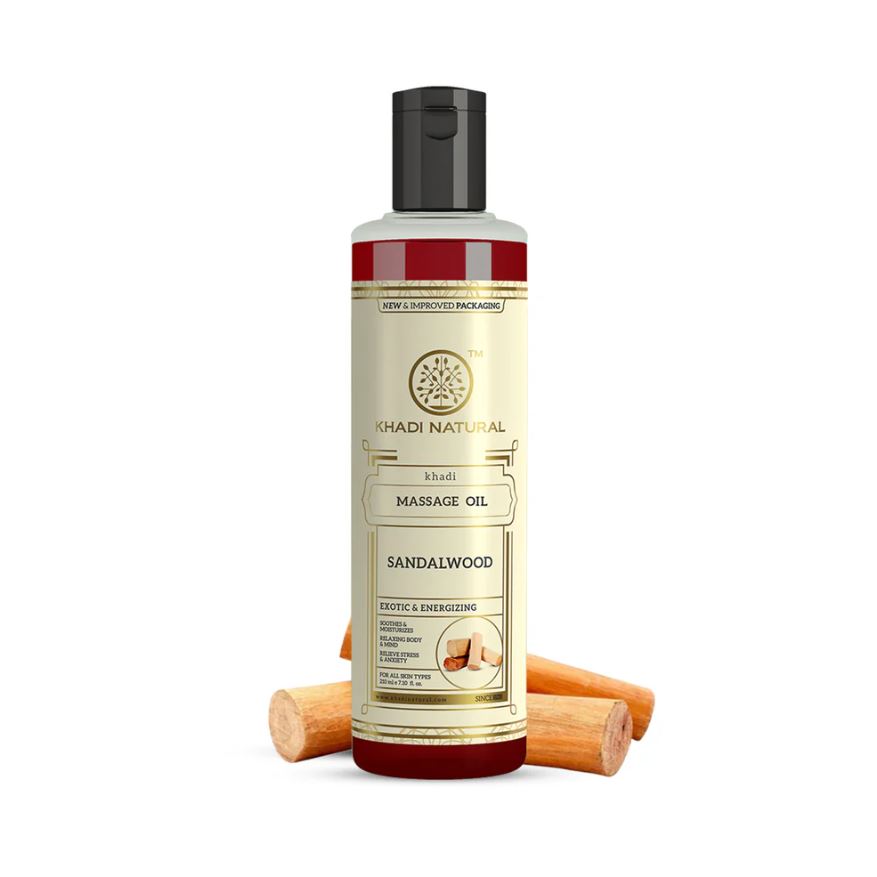 Khadi Natural Sandalwood Massage Oil - 210ml