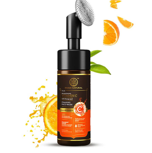 Khadi Natural Vitamin C Foaming Face Wash Within - Built Face Brush - 150ml