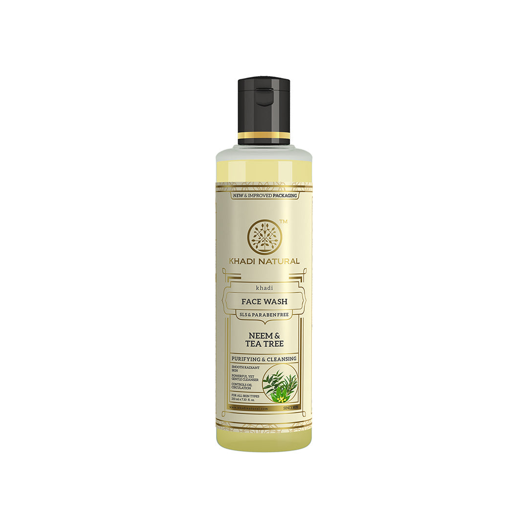 Khadi Natural Neem & Tea Tree Face Wash SLS-Paraben Free Anti-Acne (210ml)