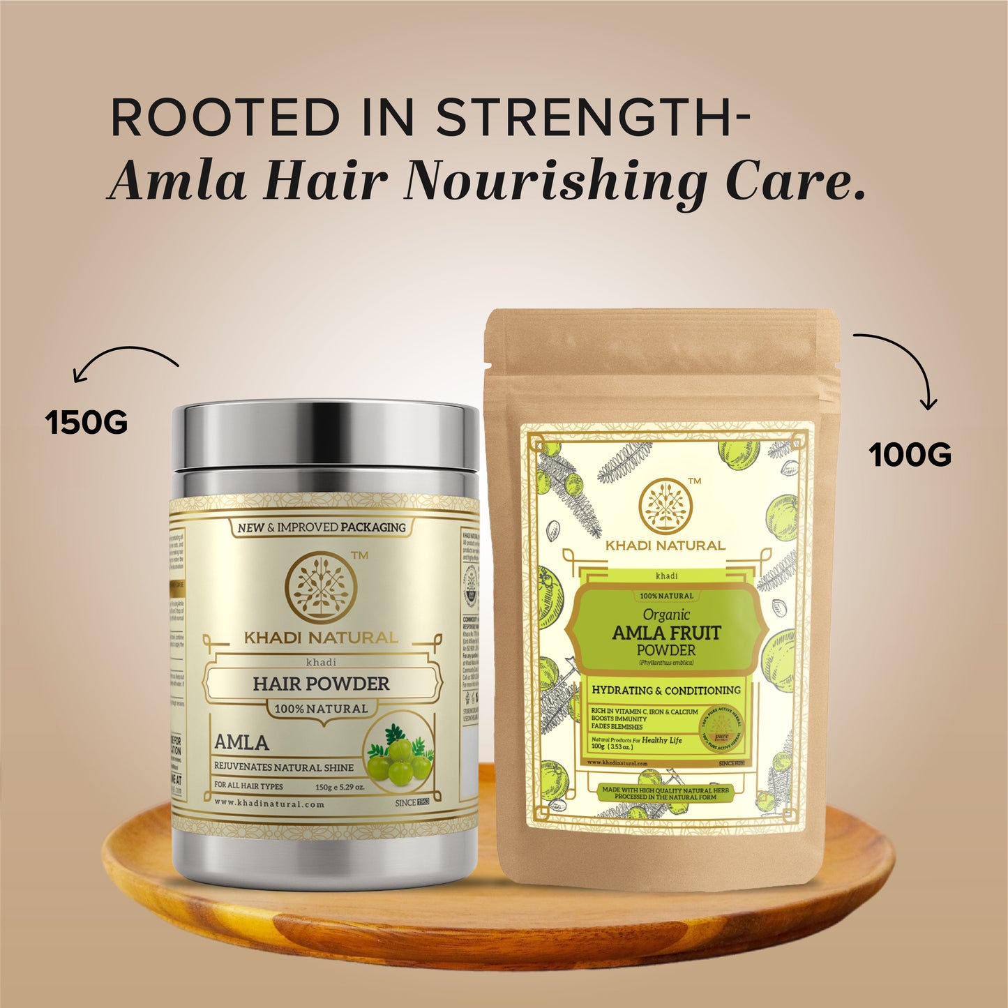 Khadi Natural Ayurvedic Amla Hair Powder Herbal Hair Care - 150 gm