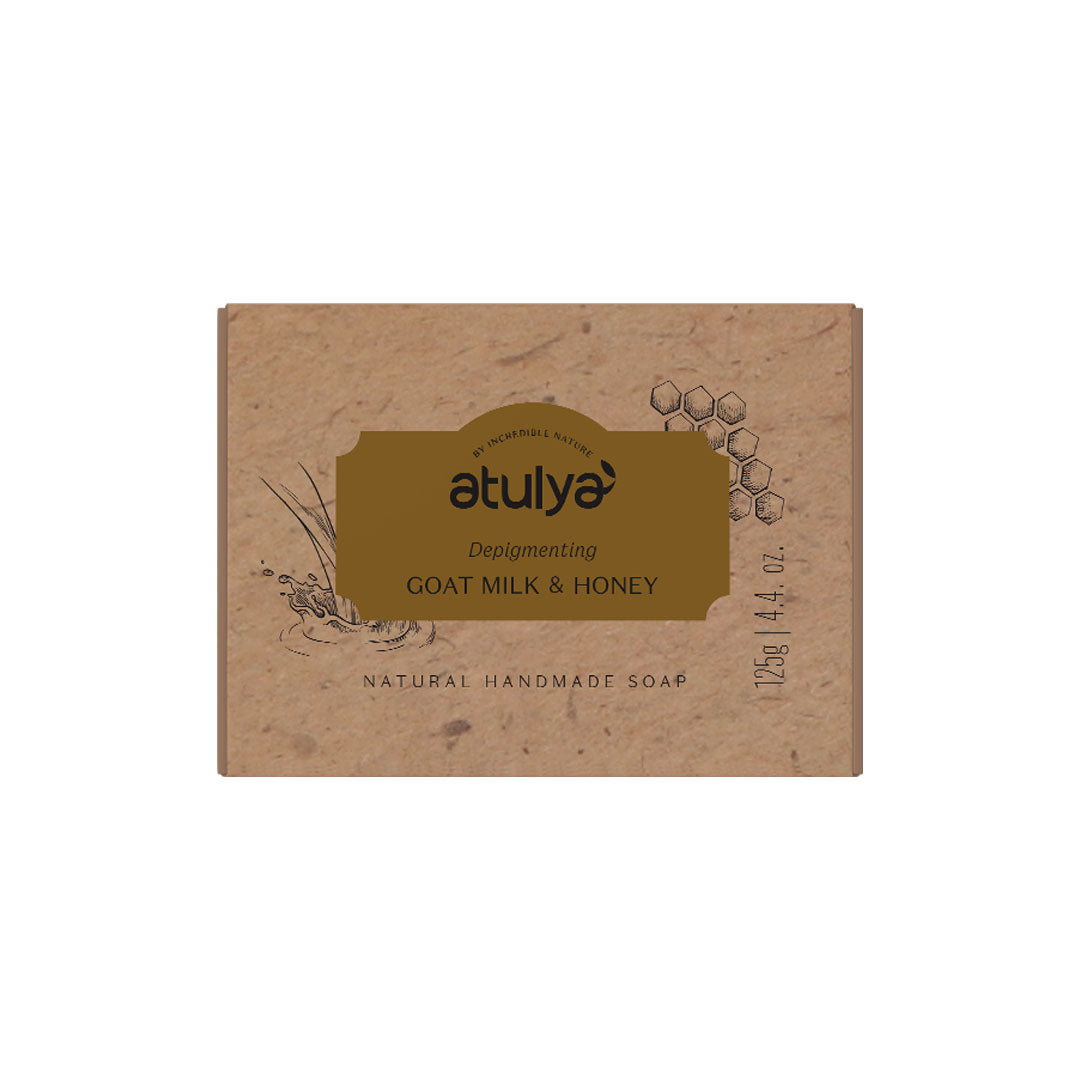 Atulya Goat Milk & Honey Soap | Nourishes Skin, Softens Texture | SLS & Paraben Free | For all skin types | 125 gm
