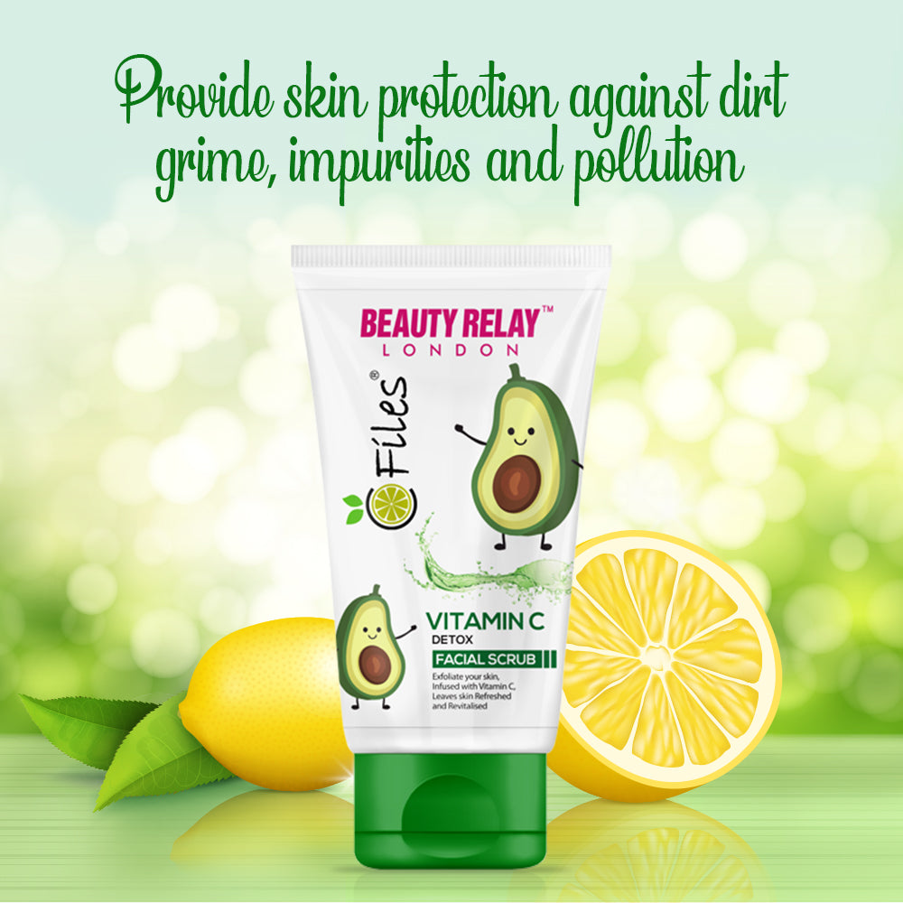 Vitamin C Detox Facial Scrub With Juglans Nigra Seed, Orange, Gojiberry, Vitamin-E - 180 gm