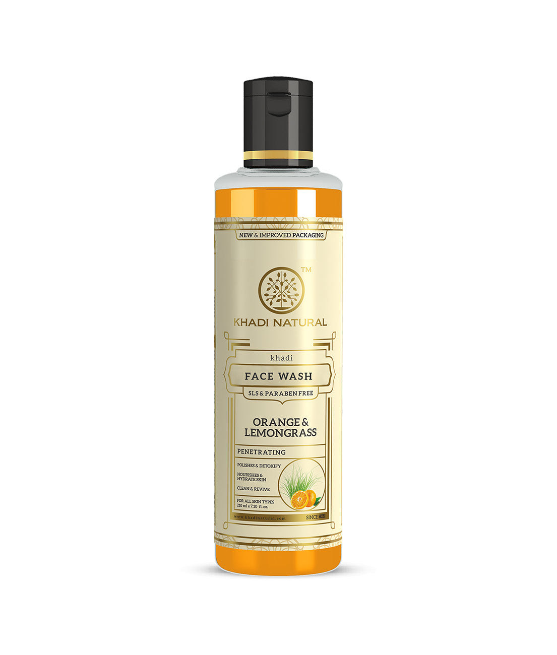 Khadi Natural Orange & Lemongrass Face Wash SLS & Paraben Free (210ml)