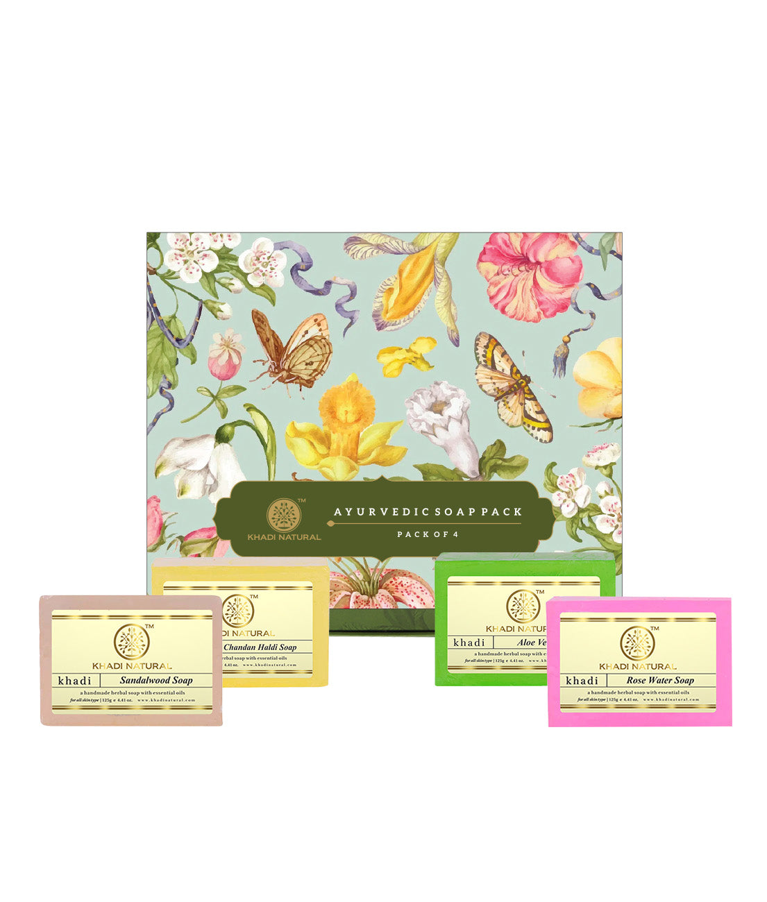 Khadi Natural Soap Kit Bathing Bars Set of 4 (4×100g)